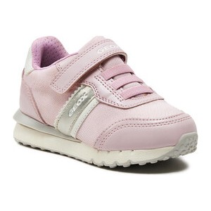 Różowe buty sportowe dziecięce Geox dla dziewczynek na rzepy