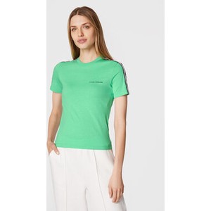 Zielony t-shirt Chiara Ferragni z okrągłym dekoltem w stylu casual z krótkim rękawem
