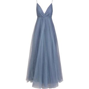 Niebieska sukienka Apart z tiulu rozkloszowana na ramiączkach