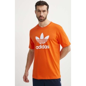 Pomarańczowy t-shirt Adidas Originals z nadrukiem