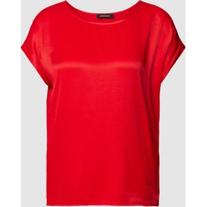 Czerwona bluzka More & More z okrągłym dekoltem w stylu casual