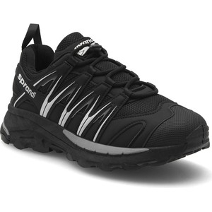 Czarne buty sportowe Sprandi w sportowym stylu sznurowane z płaską podeszwą