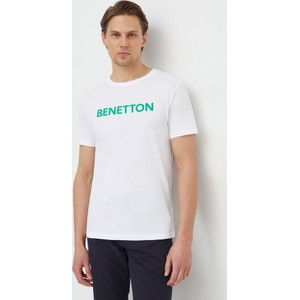 T-shirt United Colors Of Benetton z bawełny z nadrukiem z krótkim rękawem
