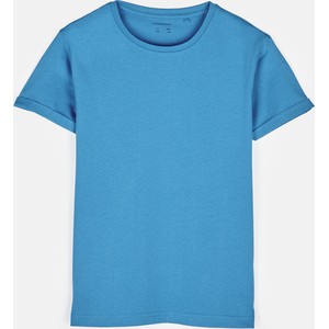 Niebieska koszulka dziecięca Gate z bawełny dla chłopców