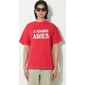 Czerwony t-shirt Aries z nadrukiem