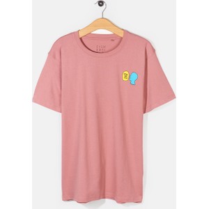 Różowy t-shirt Gate z nadrukiem