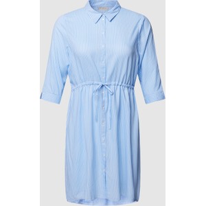 Niebieska sukienka Only z długim rękawem koszulowa w stylu casual