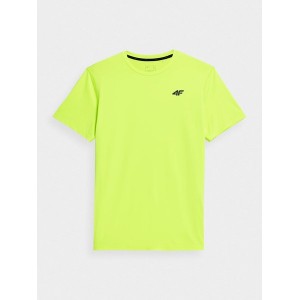 Żółty t-shirt 4F z krótkim rękawem w sportowym stylu