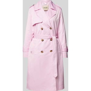 Różowy płaszcz Mos Mosh w stylu casual bez kaptura z bawełny