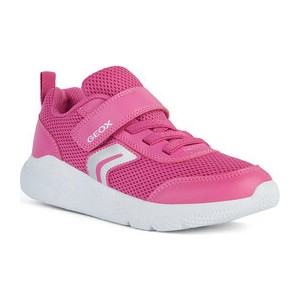 Różowe buty sportowe dziecięce Geox na rzepy dla dziewczynek