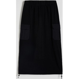Czarna spódnica Reserved midi w stylu casual z bawełny