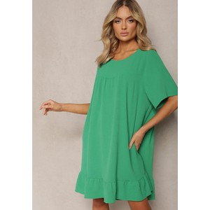 Zielona sukienka Renee mini w stylu casual rozkloszowana