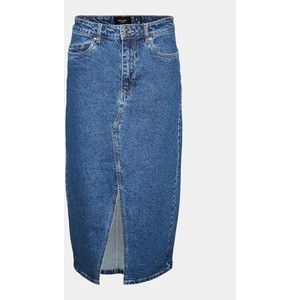 Granatowa spódnica Vero Moda midi z jeansu
