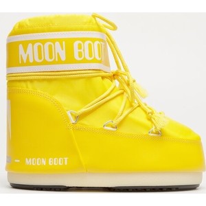 Żółte śniegowce Moon Boot z płaską podeszwą