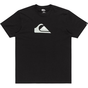Czarny t-shirt Quiksilver z krótkim rękawem z nadrukiem