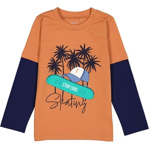 Pomarańczowa koszulka dziecięca Lamino z bawełny dla chłopców