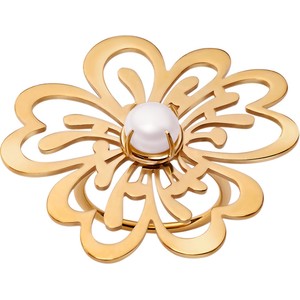 Blossom - Biżuteria Yes Pierścionek srebrny pozłacany z perłą - kwiat - Blossom