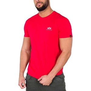 Czerwony t-shirt Alpha Industries w stylu klasycznym