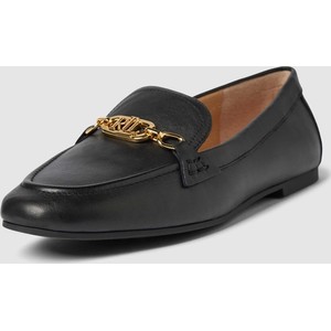 Czarne buty Ralph Lauren z płaską podeszwą