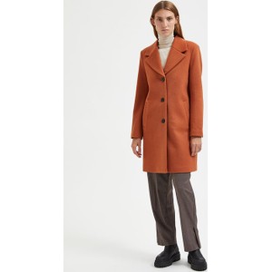 Pomarańczowy płaszcz Selected Femme w stylu casual bez kaptura taliowana