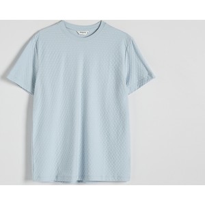 Niebieski t-shirt Reserved z krótkim rękawem