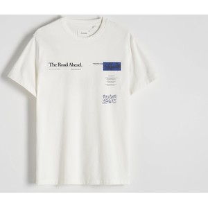 T-shirt Reserved z bawełny z krótkim rękawem