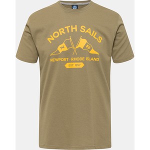 Zielony t-shirt North Sails w sportowym stylu z krótkim rękawem