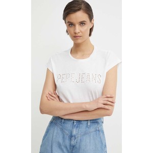 T-shirt Pepe Jeans z krótkim rękawem z bawełny z okrągłym dekoltem