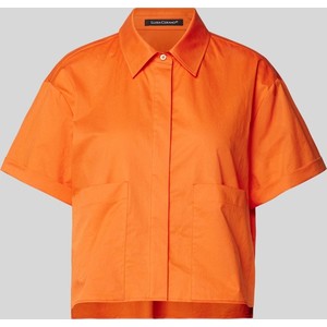 Pomarańczowa koszula Luisa Cerano z krótkim rękawem z bawełny