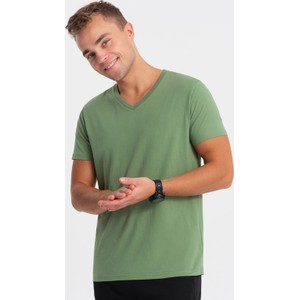 Zielony t-shirt Ombre z krótkim rękawem
