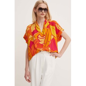 Pomarańczowa bluzka answear.com z krótkim rękawem