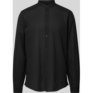 Czarna koszula Antony Morato ze stójką z długim rękawem w stylu casual
