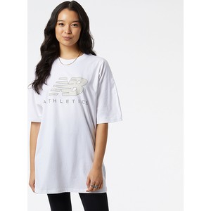 T-shirt New Balance z krótkim rękawem z okrągłym dekoltem z bawełny