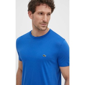 Niebieski t-shirt Lacoste z bawełny z krótkim rękawem