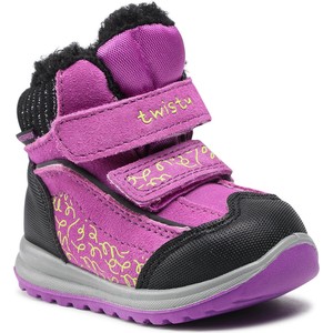 Fioletowe buty dziecięce zimowe Twisty na rzepy