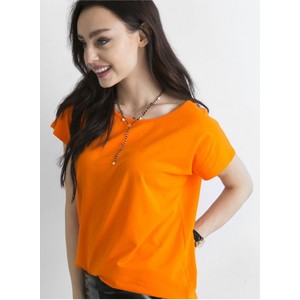 Pomarańczowy t-shirt 5.10.15 z krótkim rękawem z bawełny