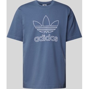 Niebieski t-shirt Adidas Sportswear w młodzieżowym stylu z bawełny