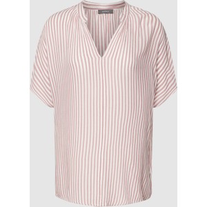 Różowa bluzka Montego w stylu casual z dekoltem w kształcie litery v