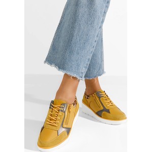 Żółte półbuty Zapatos w stylu casual sznurowane