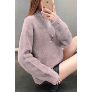 Różowy sweter IVET w stylu casual