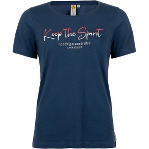 Niebieski t-shirt Roadsign z krótkim rękawem z bawełny z okrągłym dekoltem