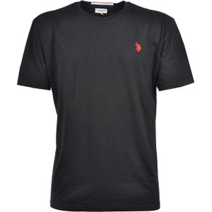 Czarny t-shirt U.S. Polo z krótkim rękawem z bawełny