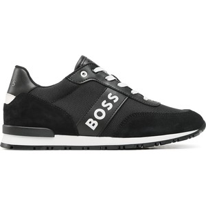Czarne buty sportowe dziecięce Hugo Boss sznurowane