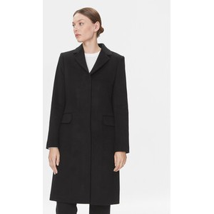 Czarny płaszcz Calvin Klein długi bez kaptura