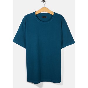 Niebieski t-shirt Gate z bawełny