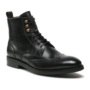 Czarne buty zimowe Lord Premium w stylu casual sznurowane