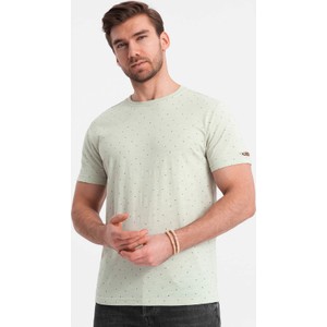 Zielony t-shirt Ombre w stylu casual z krótkim rękawem