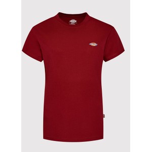 Czerwony t-shirt Dickies z okrągłym dekoltem w stylu casual z krótkim rękawem