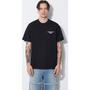 Czarny t-shirt Carhartt WIP z bawełny z krótkim rękawem