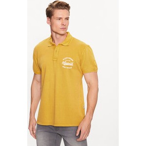 Żółta koszulka polo Blend w stylu casual z krótkim rękawem